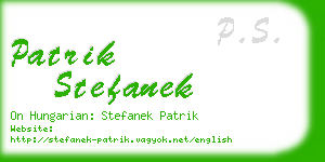 patrik stefanek business card